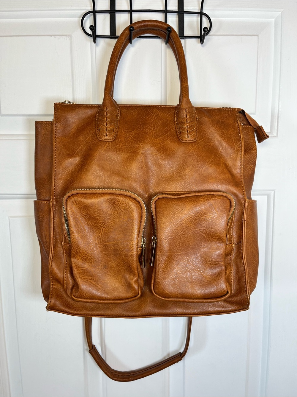 Trendy Tan Brown Convertible Tote Backpack | 3-Way Carry 🤎